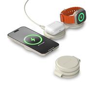 Satechi Chargeur sans fil 3-en-1 OnTheGo Pliable Compatible Qi2 15W Beige
