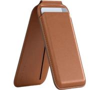 Satechi, porte-carte MagSafe pour iPhone avec fonction de support en cuir, marron clair