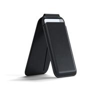 Satechi Porte-Cartes MagSafe et Support pour iPhone, Portefeuille Magnétique avec Support, NFC et 4 Emplacements pour Cartes, Compatible avec iPhone 17 à 12 - Matériau Premium (PU) Noir Jais