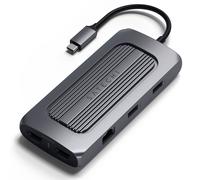 SATECHI 9 en 1 Hub USB C MX avec HDMI Double 4K, PD 100W, USB-C Data, USB-A 3.0, Ethernet Gigabit, Micro/SD, Prise Audio pour MacBook Air & Pro, PC Portable et Plus