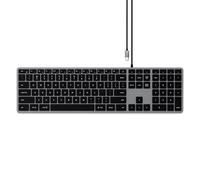 Satechi Slim W3, Avec fil, USB, AZERTY, Aluminium, Noir ST-UCSW3M-FR
