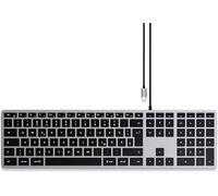 Satechi Slim W3 filaire Clavier allemand, QWERTZ anthracite touches multimédia, avec clavier numérique, éclairé