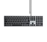 Clavier filaire rétroéclairé - Satechi - Slim W3 - Aluminium - USB-C - QWERTZ - Gris anthracite - 42,3x11,4x1 cm