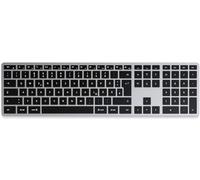 Satechi Slim X3 Bluetooth Clavier allemand, QWERTZ anthracite touches multimédia, avec clavier numérique, éclairé