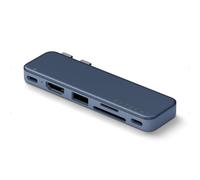 SATECHI Snap Hub USB-C 6 en 2 pour MacBook Neo à Double Connecteur Intégré, HDMI 4K@60Hz, Charge Pass-Through 45W, Lecteurs SD/microSD, USB-A et Port USB-C 5Gbps - Indigo