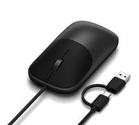 Satechi Souris Filaire Slim LX, Noir Sidéral | Câble 2 en 1 USB-C et USB-A, clics silencieux, en aluminium mat, molette métallique, pour MacBook, Windows et plus