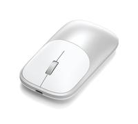 Satechi Souris sans Fil Slim EX en Aluminium, Multi-Appareils Bluetooth et 2,4 GHz, Rechargeable USB-C, Clics Silencieux, Design Compact et Élégant pour Windows, Mac, Android - Argent