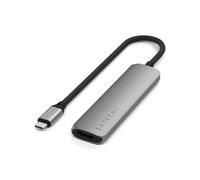 Satechi ST-P4SM Hub USB-C 10Gbps Gris Aluminium : HDMI 4K 60Hz, 2x USB 3.2 Gen 2 Type-A, 1x USB-C, Power Delivery 100W, Compatible macOS/Windows/ChromeOS/iOS