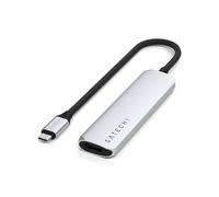 Satechi ST-P4SS Hub USB Type-C Argent, 4 ports: 2x USB 3.2 Gen 2 Type-A, 1x USB Type-C, 1x HDMI 4K 60Hz, Power Delivery 100W, Compatible Windows/macOS/ChromeOS/iOS