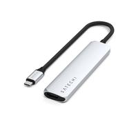 Hub USB-C Slim Multiport 6-in-1 4K Power Delivery 100W Argent