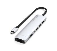 Satechi Hub USB-C Slim Multiport 7-en-1 Ethernet 1Gbit Power Delivery 100W Argent