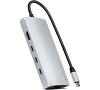 SATECHI Adaptateur Multiport USB-C V3, Dongle USB-C 8 en 1 avec HDMI 8K, Charge PD USB-C 85W, 4 Ports de Données USB-C, Ethernet, Lecteur de Carte SD pour Mac, Windows - Argent