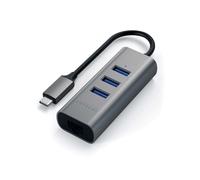 Satechi ST-TC2N1USB31AM Station d'accueil USB 3.2 Gen 1 Type-C Gris, 3x USB-A 3.2 Gen 1, Ethernet RJ-45, Alimentation USB, Compatible Windows/macOS