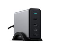 Satechi ST-UC165GM-EU Chargeur Secteur Universel 165W, 4 Ports USB-C avec Charge Rapide, GaN, 100-240V, Compatible Appareils USB-C, Noir/Gris