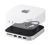 SATECHI Mac Mini M4 Hub & Support avec Boîtier SSD NVMe, Hub Mac Mini M4 avec 2X USB-A 10Gbps, Port USB-A Données, Lecteur de Cartes SD, Dock pour Mac Mini M4/M4 Pro - Argent