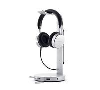 Satechi Support de Casque USB en Aluminium avec 3 Ports USB 3.0 et Un Port AUX de 3,5 mm - Universel - Compatible, Bose, Sony, JBL, Panasonic, AKG (V2, Argent)