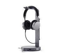 Satechi Support de casque ST-UCHSHM – Aluminium, universel, 3x USB 3.0 & jack 3,5 mm – Gris sidéral