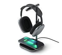 SATECHI Support pour Casque 2 en 1 avec Chargeur sans Fil | Charge sans fil magnétique, sortie USB-C, pour iPhone 17-12, AirPods Pro et appareils compatibles Qi