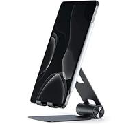 Satechi Support Tablette Pliable en Aluminium R1, Support iPad et iPhone Antidérapant, Design Élégant pour Bureau, Compatibilité Universelle avec Téléphones et Tablette jusqu'à 13 Pouces - Noir