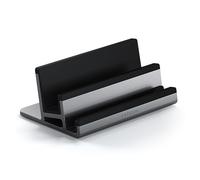 SATECHI Support Tablette Vertical en Aluminium, Support iPad Double pour 2 Appareils, Design Élégant et Antidérapant, Compatibilité Universelle avec Appareils jusqu'à 1,5 cm d’Épaisseur - Gris Sideral