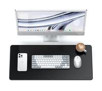 SATECHI Tapis de Bureau XXL, Anti-Rayures, Imperméable, 68x31,5 cm, Noir | PU premium, coutures renforcées, antidérapant, 0,3 cm d'épaisseur, ergonomique, facile à nettoyer, bureau, gaming, maison