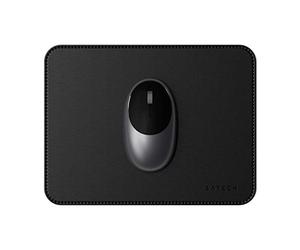 Satechi Tapis de Souris 25 x 19 cm, Mousepad pour Bureau et Maison, Élégant et Ergonomique, Réversible et Résistant aux Rayures, Matériau Premium (PU) - Mouse Pad Noir