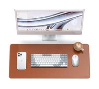 SATECHI Tapis de Souris XXL 68 x 32 cm, Grand Tapis de Souris Gamer, Résistant aux Rayures et à l’Eau, Tapis de Bureau Élégant pour Gaming, Matériau Premium PU - Marron