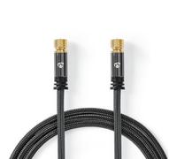 Satellite & Antenna Cable | F Male | F Male | Gold Plated | 75 Ohm | Four Shields | 5.00 m | Round | Coton | Grey / Grey With Metal | Carton with Covered Window