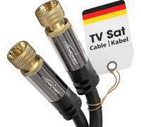 Satellite Cable & TV Aerial Coaxial ¿ 12.5m ¿ 4K Sat Cable with Metal F Connectors ¿ Available in 0.5-30m (for Radio/TV, DVB-T, DVB-C, DVB-S/DVB-S2, Internet, Black)