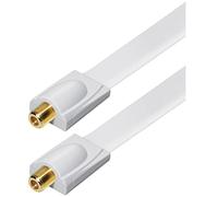 Satellite passe-fenêtre 25 cm, porte exécution, 2 x connecteurs Raccord F, pour portes et fenêtres, contacts plaqués or, blanc