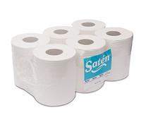 saten bs2182038 Bobine sèche-mains cellulose, vierge, 2 couches, dos lisse, 212, 19 gr, 170 m (Pack de 6 Unités)