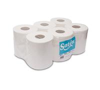 saten bs2383264 Bobine sèche-mains cellulose, vierge, 2 couches, gaufré, largeur 230, 19 gr, 170 m (Pack de 6 Unités)