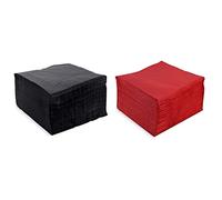 saten ser4220241 Collection, Serviette 40 x 40, 2 couches, pli 1/4, 50 serviettes, 2 couches lisse avec Cenefa, rouge