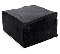 saten ser42204960 Collection, Serviette 40 x 40, 2 couches, pli 1/4, 100 serviettes, 2 couches lisse avec filet, noir