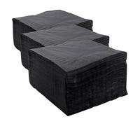saten ser42204960 Collection, Serviette 40 x 40, 2 couches, pli 1/4, 100 serviettes, 2 couches lisse avec filet, noir (Lot de 3)