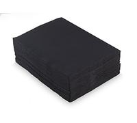 saten ser52108002 Dinner, serviette 30 x 40, 2 couches, pli 1/4, 50 serviettes, punta-punta, noir