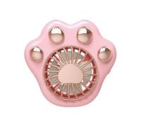 Saterkali Ventilateur de patte de chat, mini portable rechargeable USB en plastique ABS doux rose blanc, pour voyage, bureau, extérieur, cadeau de refroidissement d'été pour filles, rose B