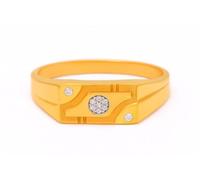 Satfale Jewellers Bague pour homme en or jaune véritable certifié 22 carats avec plusieurs pierres