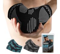 Satificer 2 Pièces Coudière pour hommes/femmes, Coudière Musculation, Manchon de Compression Bras et Coude, Coudière manchons de protection pour le sport, Support Coude, Noir,L