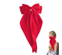 Satin Bow Clips for Women, Large Claw Hair Bows with Long-Tail, Aesthetic Hair Barrettes for Thick, Thin & Curly Hair, Elegant Hair Accessories for All Hair Types