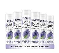 Satin Care Gel À Raser Pour Femme Lavender Touch, 6x200ml, Parfum Délicat