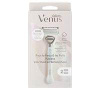 Gillette Venus Pour La Peau Et Les Poils Pubiens, Rasoir Pour Femme, Avec 2 Lames Affutées Et Une Barre De Protection, Aide À Protéger La Zone Sensible Du Maillot Du Feu Du Rasoir
