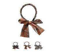 Satin Fabric Hair Bands, 2025 Non Slip Hair Bands Adjustable Hair Band(Coffee)