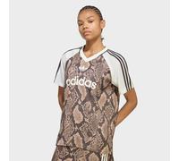 Adidas Originals T-shirt satin imprimé serpent Beige/Crème/Marron/Chocolat Taille L
