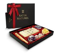 Satin Naturel 7 Bombes de Bain Bio de Luxe | Coffret Bien-Être Végan, Boules de Bain Premium, Cosmétique Naturelle en Boîte Cadeau, Idée Anniversaire pour Femme