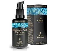 Satin Naturel Gel-Crème Contour des Yeux 30ml - Anti-Cernes, Anti-Rides & Hydratant - Acide Hyaluronique & Taurine Végétale pour Yeux Fatigués & Poches
