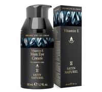 Gel Creme Contour des Yeux Anti Cerne Homme à la Vitamine E Acide Hyaluronique & Taurine Vegetale 30ml - Anti Rides - Bio et à Base d' Aloe Vera - Satin Naturel