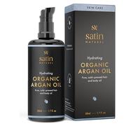 Satin Naturel Huile d'argan bio 50 ml - Huile 100 % pure pressée à froid - Huile de soin naturelle pour cheveux, peau, ongles et barbe - Huile capillaire contre cheveux secs et cuir chevelu, certifiée