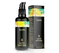 Huile de Jojoba Bio 100ml - Soins pour le visage - Huile Cheveux Secs et Abimés - Huile Demaquillante Anti Vergeture et masque cheveux - Riche en Vitamine E - Bio Vegan Cruelty Free - Satin Naturel