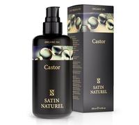 Huile De Ricin Bio Vegan Pressée A Froid, Pour Cils, Visage, Cheveux Et Des Ongles - Bouteille En Verre Anti Lumiêre 200 Ml - 100% Pure Et Naturelle - Cosmétiques Satin Naturel